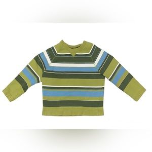 VTG Pacer Green Long Sleeve Sweatshirt Striped Cotton Blend Womens Sz Medium